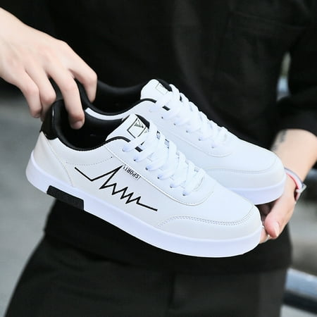 

Men Shoes Casual Breathable Mesh Fabric Sports Trainer Warm Non-slip Shoes Men Shoes White 7.5