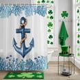 thumbnail image 5 of Shower Curtain, Nautical Anchor Strings Ocean Coral Waterproof Shower Curtain Set with Hooks for Bathroom Showers,Stalls and Bathtubs,72x72In Blue Marine Theme Fish, 5 of 9