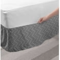 thumbnail image 2 of Geometric Bed Skirt, Black and White Thin Zigzag Lines Horizontally Aligned Repeating Pattern, Elastic Bedskirt Dust Ruffle Wrap Around for Bedding Decor, 4 Sizes, Black and White, by Ambesonne, 2 of 2