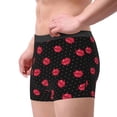 thumbnail image 2 of Lsque red lips Pattern Men’s Total Support Pouch Boxer Briefs, X-Temp Cooling, Moisture-Wicking Underwear, Regular, Long-leg and Trunk-Small, 2 of 5