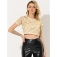 thumbnail image 2 of Camiseta con borlas Allegra K Oro L para mujer, 2 of 5