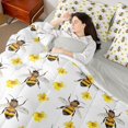 thumbnail image 4 of Erosebridal Kawaii Bug Bee 7 Pieces Full Size Bedding Sets,Lovely Floral Full Size Bed in a Bag,White Brown,Light Gray Reversible, 4 of 7