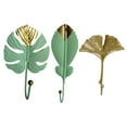 thumbnail image 4 of Raindrops 3-Piece Decorative Wall Hooks Set Leaf Shape Lightweight Practical Bag Hangers for Home and Office, 4 of 8