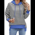 thumbnail image 2 of Sudadera de Rayas de Gran Tamaño para Mujer, Sudadera con Capucha de Bloques de Color, Jersey de Larga, Ropa Y2K y Negro M, 2 of 10