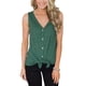 thumbnail image 1 of Camisetas sin mangas con cuello en V y botones para mujer, camisetas básicas sin mangas de verano informales, camisola con tiras en la parte delantera, Green-XL Sailing Electrónica, 1 of 4