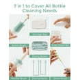 thumbnail image 5 of Momcozy Portable Bottle Brush Set - Baby Bottle Cleaner Kit with Silicone Brush, Drying Rack - 6 in 1 Bottle Cleaning Tool for Home and Travel Green 1 Set, 5 of 10