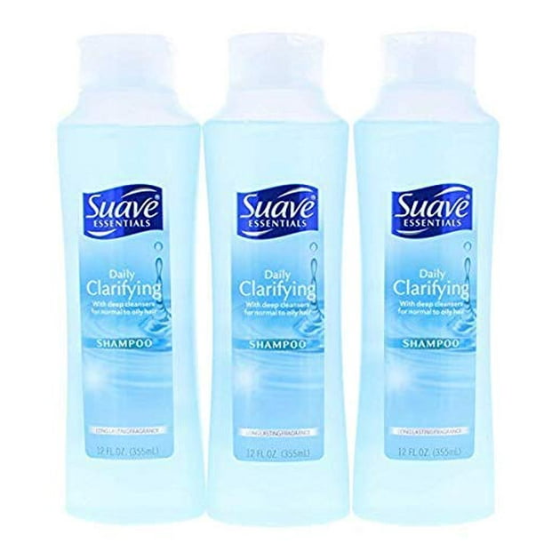 3 Pk. Suave Essentials Daily Clarifying Shampoo 12 oz (Total 36 Fl. Oz