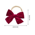thumbnail image 3 of HYLLai Velvet Christmas Headband for Baby Girls, Festive Red & Green Hair Bow, Soft Elastic Band, Perfect for Holiday Photos & Parties, Infant Toddler Gift (H), 3 of 6