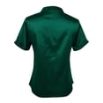 thumbnail image 7 of Endives Womens Satin T-shirt V Neck Short Sleeve T Shirt Elegant Blouse Womens Top Summer Outfits Green, 7 of 7