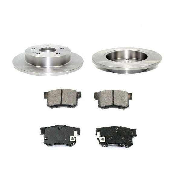 Rear Ceramic Brake Pads and Rotor Kit - Compatible with 2006 - 2011 Honda Civic 2007 2008 2009 2010
