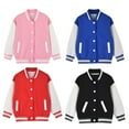 thumbnail image 6 of GYRATEDREAM Boys Girls Zipper Varsity Jackets Kid's Baseball Jacket Top Outerwear Jackets Sports Track Jackets Coat for 3-4Y Red, 6 of 7