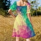 thumbnail image 5 of Vestido de verano para mujer, manga corta, diseño de orgullo LGBT, triángulo, cubismo, multicolor, polígono abstracto, bajo en poli, diseño de orgullo LGBT., 5 of 7