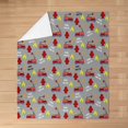 thumbnail image 3 of Car Fleece Throw Blanket For Bed Sofa,Kids Cartoon Firemen Engine Vehicle Fuzzy, 3 of 6