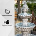 thumbnail image 5 of XBrand 58.3" 3-Tier Electric Outdoor Water Fountain – Gray Resin Leaf Design, Large Bird Bath with Pump, Perfect for Yard, Lawn, and Garden Décorand Garden, Porch Décor, 5 of 13