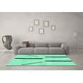 thumbnail image 3 of Ahgly Company Machine Washable Indoor Rectangle Solid Turquoise Blue Modern Area Rugs, 5' x 7', 3 of 4