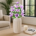 thumbnail image 3 of Artificial Lily Bouquets, Silk Faux Easter Lilies with 18 Heads, Realistic Spring Flowers for Wedding Centerpieces, Home Vase Decor, Party & Event Arrangements, 3 of 5