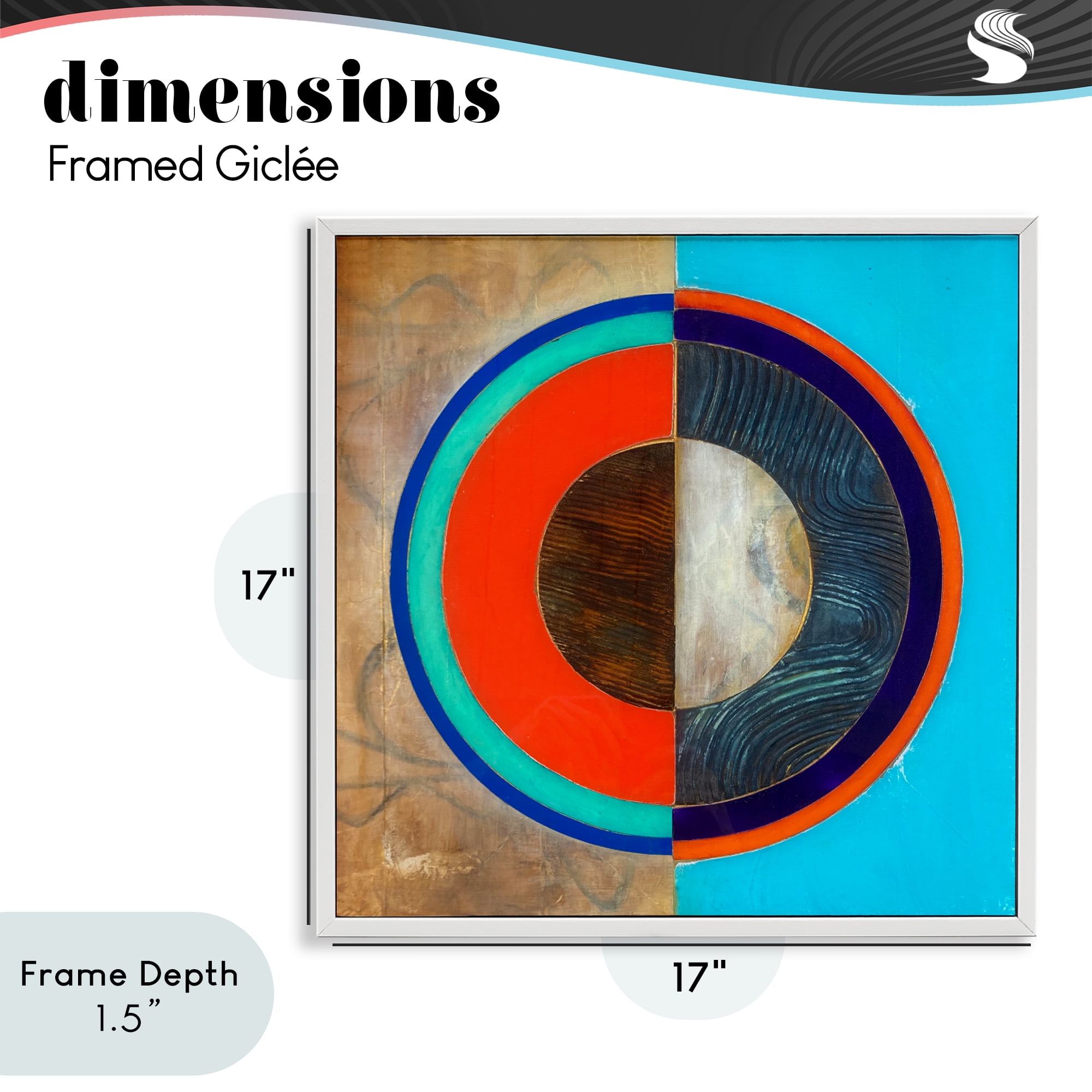 Stupell Industries Red Arc Summer Circle White Framed Giclee Art, design by Matthew Finger