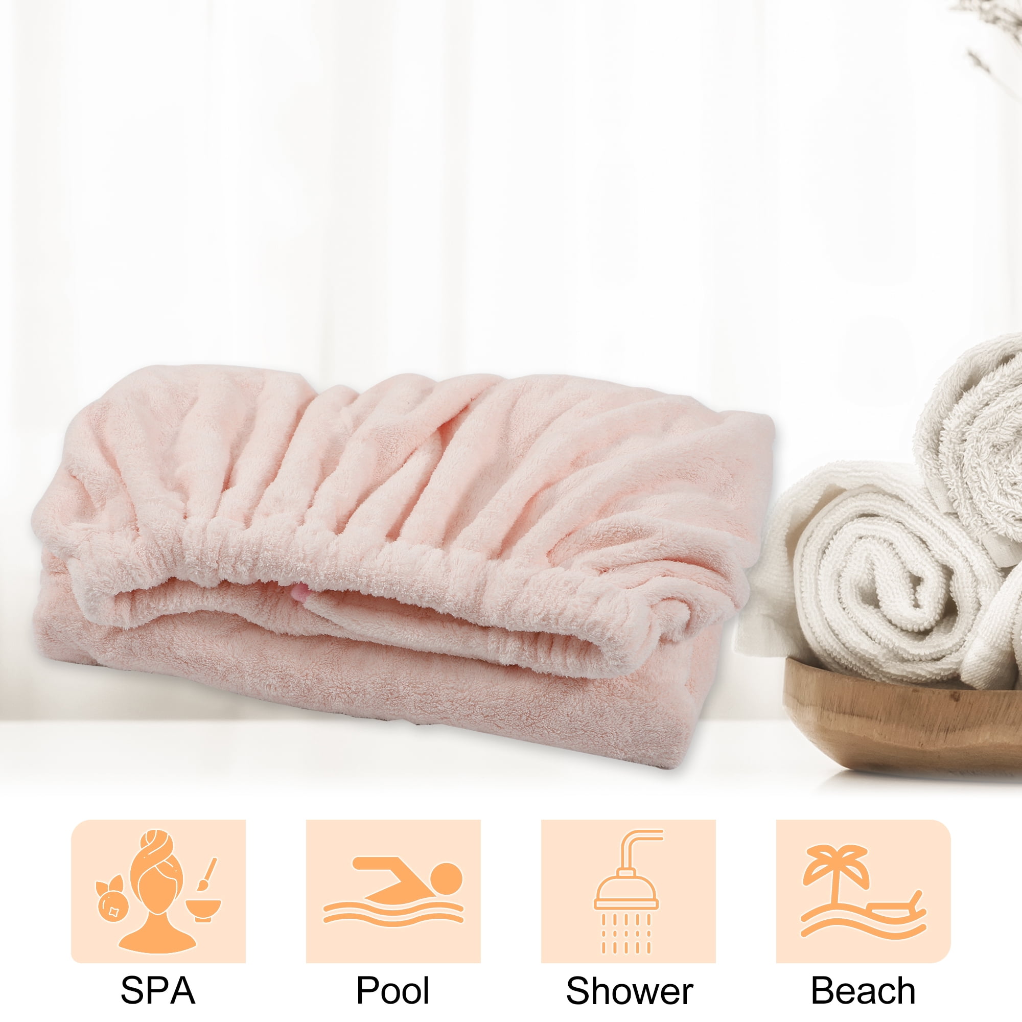 Vocoste Bath Wrap Towel for Women Shower Robe Adjustable Closure Bath Wrap Pink 31.9" Length
