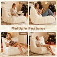 thumbnail image 4 of Bean Bag Chair for Adults with Lumbar support pillow, Memory Foam Giant Bean Bag Sofa with Corduroy Material Lazy Sofa for Living Room Bedroom Dorm Office, White, 4 of 7