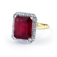 thumbnail image 3 of Galaxy Gold Beautiful 7.45 ct 18K White Gold Emerald Cut Octagon Shape Ruby Halo Diamond Ring (9.5), 3 of 4