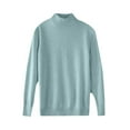 thumbnail image 3 of AJHSAKLt Turtleneck Tops for Women Semi Sweater Long Sleeve Solid Color Pullover With A Base Shirt Autumn And Winter Warm Loose Sweaters for Women Mint Green, 3 of 5