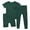 Vert Foncé, variante sur Ensemble de Pyjama 3 Pcs pour Filles Haut Doux à Manches Courtes avec Shorts et Pantalon Confortables Pyjama Polyvalent pour Tout-Petits de 2 à 14 Ans