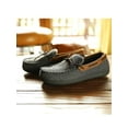thumbnail image 3 of Men's Comfort Moccasin Slippers Memory Foam House Shoes with Anti-Skid Rubber Sole, Size 12 US Men, Dark Gray, 3 of 6