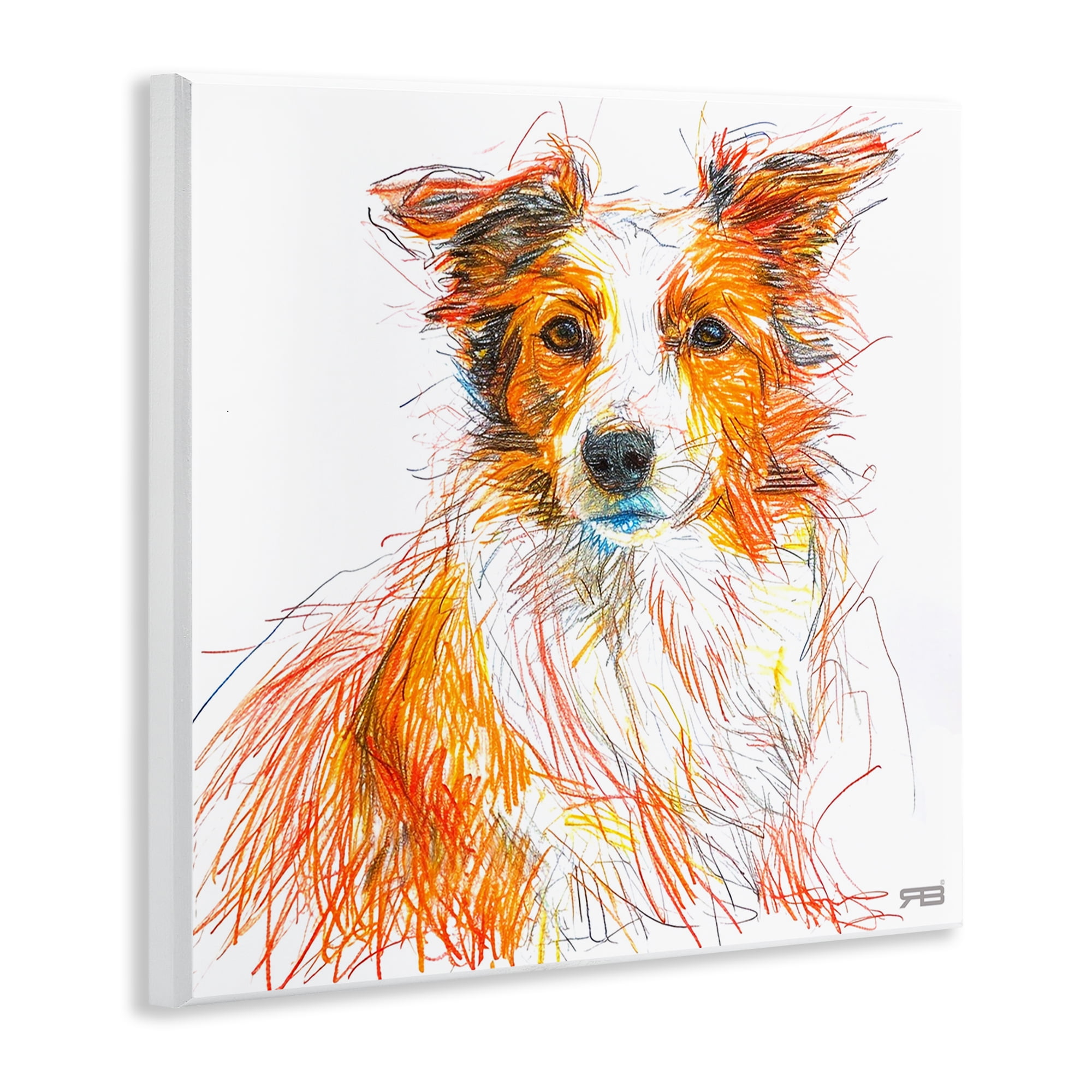 Stupell Industries Collie Dog Sketch Style Animals & Insects Painting Unframed Art Print Wall Art, 12 x 12