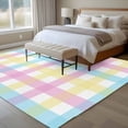 thumbnail image 4 of Area Rug for Living Room, Easter Plaid Non-Slip Indoor Large Carpet for Bedroom/Dining Room, Spring Buffalo Plaid Simple Colorful Washable Low-Profile Rectangle Floor Runner Rugs - 6 x 9 Ft, 4 of 8
