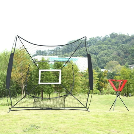 Softball Throwing Drills (Zimtown 7'x 7' Baseball Pitching Net, Portable Softball Practice Net, with Free Carry Bag/Strike Zone Target/Ball Caddy, Backtop Screen Equipment Training Aids,for Outdoor Batting Hitting)