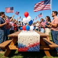 thumbnail image 5 of Memorial Day Saving!4th of July Decorations, Independence Day Table Flag Red White Blue Star Striped Floral Print Dining Table Decoration, 5 of 7