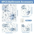 thumbnail image 3 of Dznils Blue Floral Shower Curtain Sets with Rugs, 16pc Watercolor Bathroom Curtains Set, 72" x 72", 3 of 10