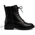 thumbnail image 4 of BLISSFUL STEP Women's Round Toe Lace Up Flat Heels Ankle Combat Boots Black 10, 4 of 8