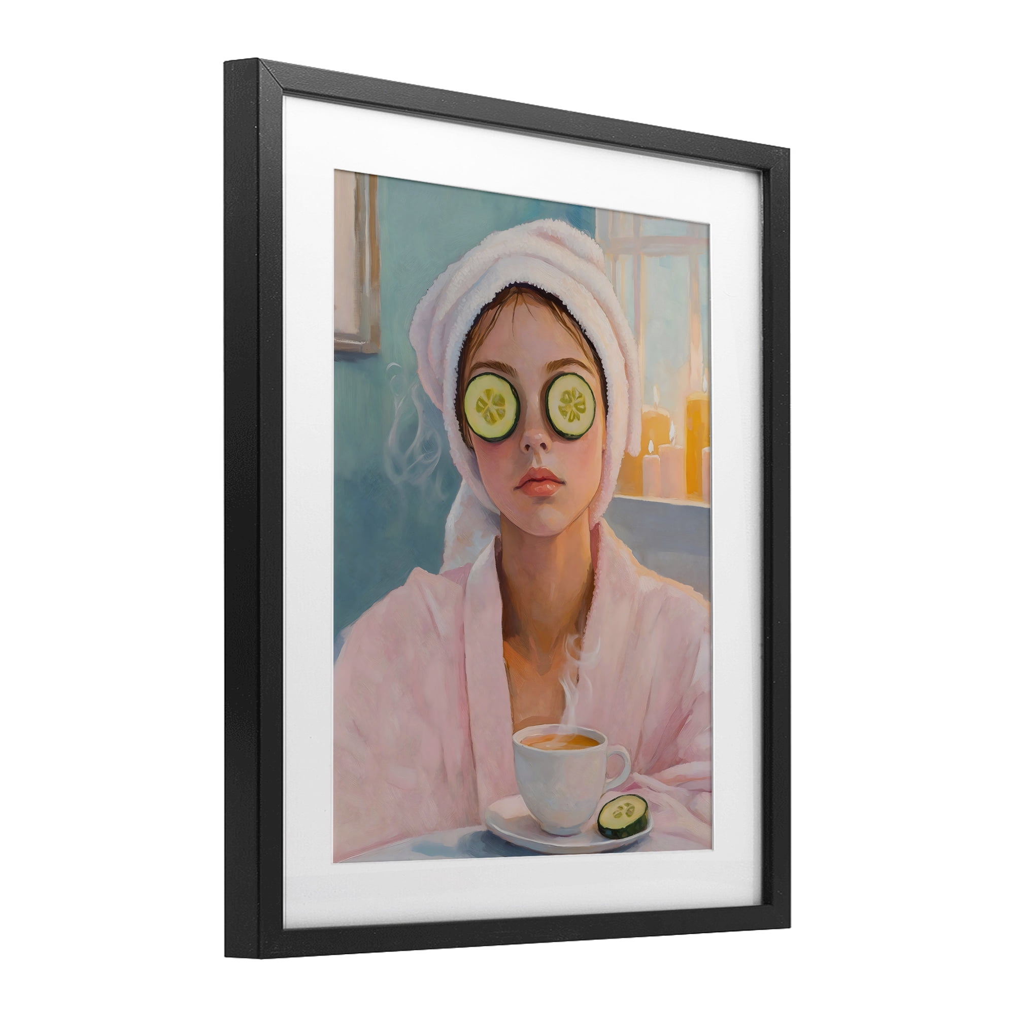 Stupell Industries Spa Day Cucumber Self Care Black Framed Print Under Glass, design by The Prints Vibe