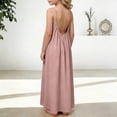 thumbnail image 4 of Girls Dress Backles Slinen-Cotton Dress Summer Boho Trendy 2059 Vacation Casual Flowy Sundresses, 4 of 6
