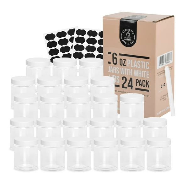 Frascos de plástico para almacenar alimentos Healthy Packers 180 ml (paquete de 24)