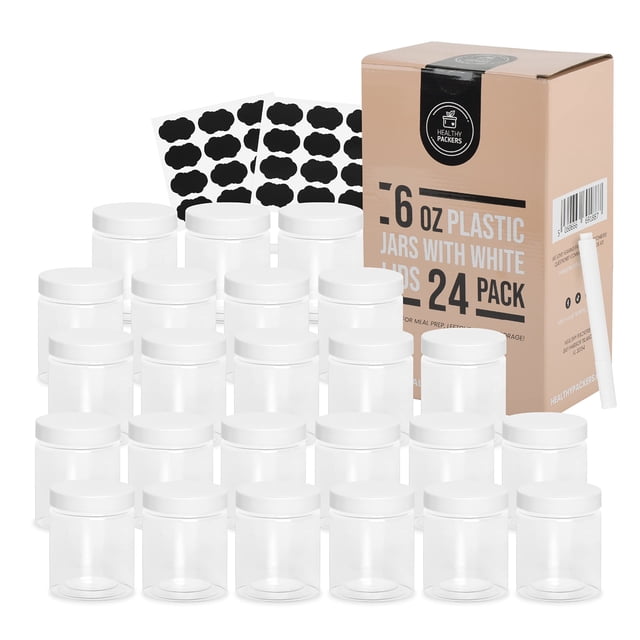 Frascos de plástico para almacenar alimentos Healthy Packers 180 ml (paquete de 24)