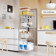 thumbnail image 3 of M MZG Unidad de Estantería de Almacenamiento de Metal de 4 Niveles para Oficina en Casa, Cocina, Sala de Estar, Baño (Cromo, 4 Niveles, 11.8" D X 17.7" W X 41.9" H), 3 of 8