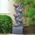 thumbnail image 3 of 6-Tier Garden Outdoor Fountains and Waterfalls with Lights & Bowls for Patio, Backyard, Deck, Porch and Home Decor, 3 of 6