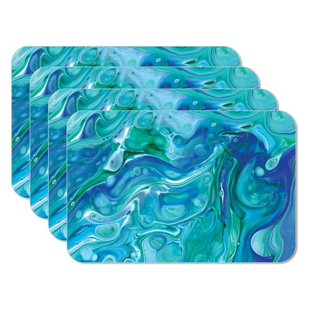 

CounterArt Blue Fluidity 4-Pack Reversible Flexible Plastic Tabletop Placemats