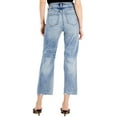 thumbnail image 2 of INC International Concepts Womens High Rise Ripped Straight Leg Jeans Light Indigo 12, 2 of 2