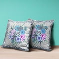 thumbnail image 4 of Amrita Sen Flowers Indoor/Outdoor Pillow with Removable Cover in Beige Blue Gray16x16, 4 of 5