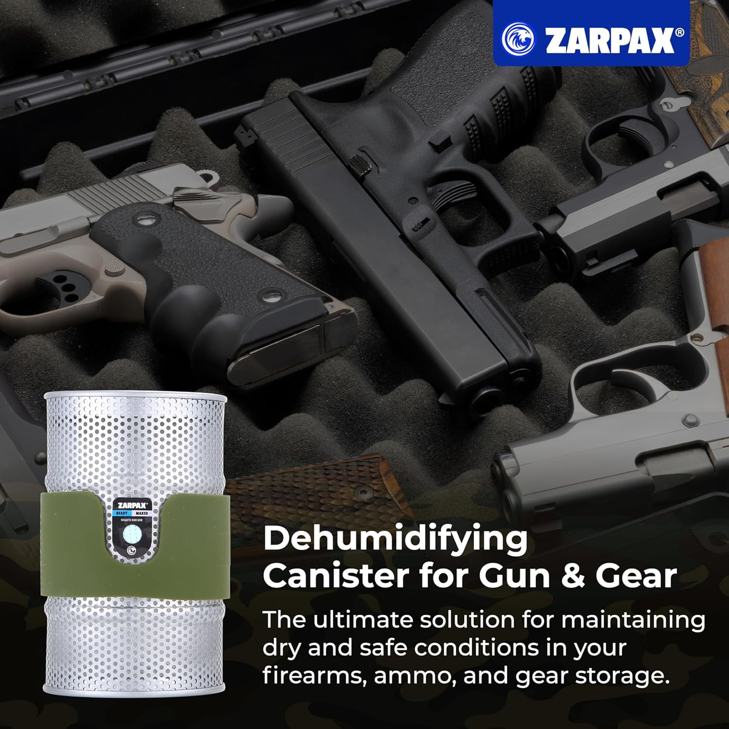 7oz Rechargeable Gun Safe Desiccant Canisters 4-Pack -  Absorber for Large Safes & Storage