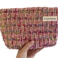 thumbnail image 1 of Organizador estético Bolsa de cosméticos de gran capacidad Tweed impermeable para mujeres niñas, 1 of 2