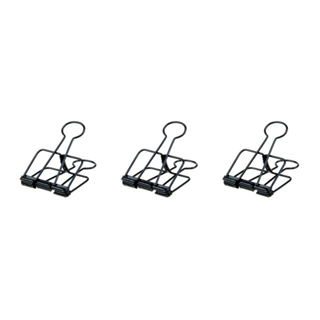 Clips de papel de metal Injueey 20 piezas Color sólido Negro 19mm