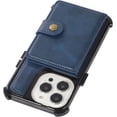 thumbnail image 4 of Compatible with iPhone 13 Pro Max Wallet Case with Card Holder PU Leather Kickstand Wrist Strap Shockproof Protective Cover for Women Man Blue, 4 of 13