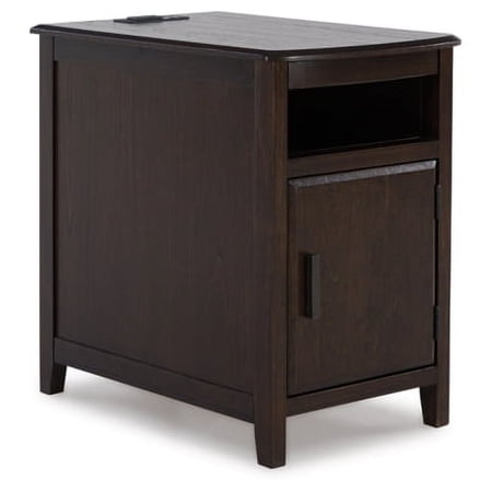 Signature Design by Ashley Casual Devonsted Chairside End Table Dark Brown