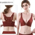 thumbnail image 4 of Comfort Rose Bra, Front Closure Lace Comfy No Wire Bras Push Up Wire-Free & Seamless Bra, 4 of 7