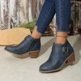 thumbnail image 5 of EliteGoogv Womens Chunky Heel Buckle Ankle Boots Fall Winter Fashion Booties For Ladies Boots US:7.5, 5 of 7