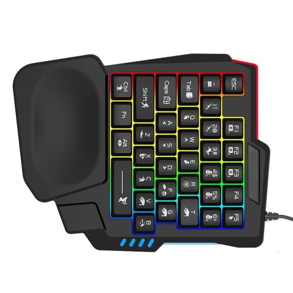 ANXPTIME One Handed Gaming Keyboard, 14-Key with Backlight USB Corded Keypad Hand Rest